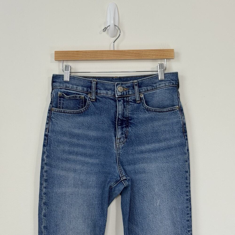 J. Crew Full Length Classic Straight Jeans Size 27 Blue High Rise Raw Hem - Picture 3 of 12
